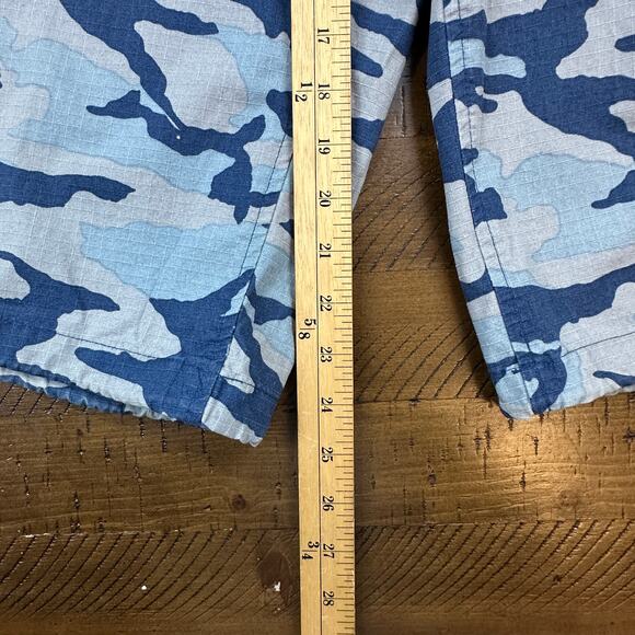 Vintage Y2K State Property Blue Gray Camo Baggy Shorts Skater Waist Size 34 - Picture 9 of 15